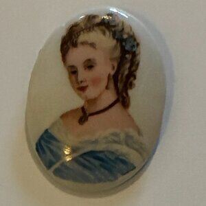 Limoges Porcelain Brooch